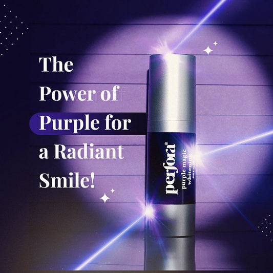 Perfora Purple Magic Whitening Serum | v34 Colour Corrector for Teeth | Purple Toothpaste for Teeth Whitening | Tooth Stain Removal | Enamel Safe & Effective Teeth Whitener | Apple Peach - 400 ml