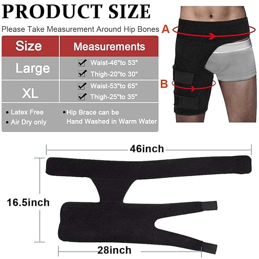 Hip Support, Hip Brace Groin Support Wrap, Unisex Hip Brace Thigh Compression Sleeve & Groin Compression Wrap Fitness Leg & Hip Protector for Weightlifting, Running And Sports Scenes