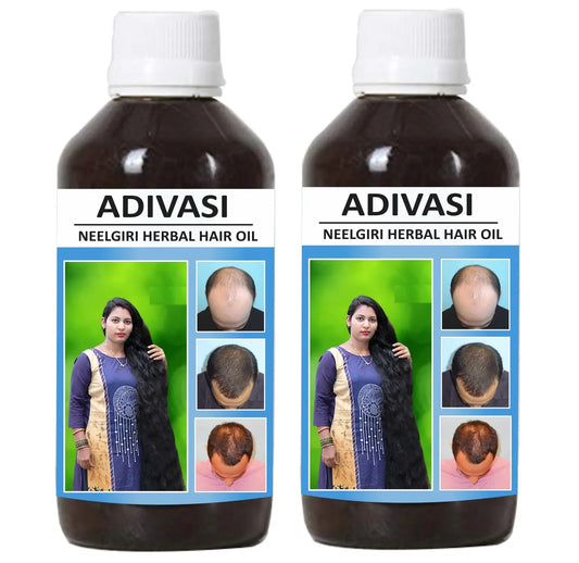 Original Adivasi Hair Oil Adivasi Hair Growth Oil 200Ml For Hair Fall | With Onion, Rosemary, Castor, Amla, Almond, Coconut, Brahmi & Bhringraj Oil | For Men & Women (Pack Of 2)